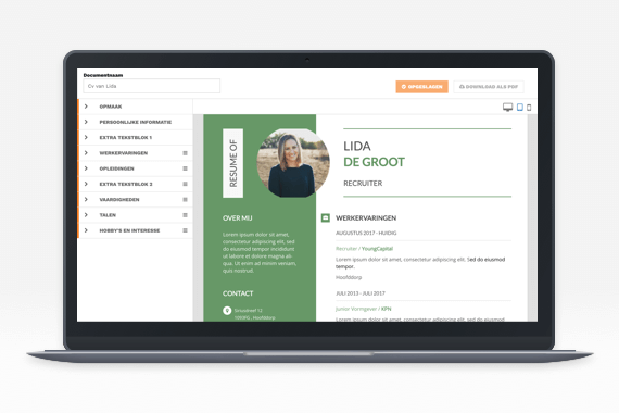 Gratis Cv Maken Met De Cv Builder Youngcapital